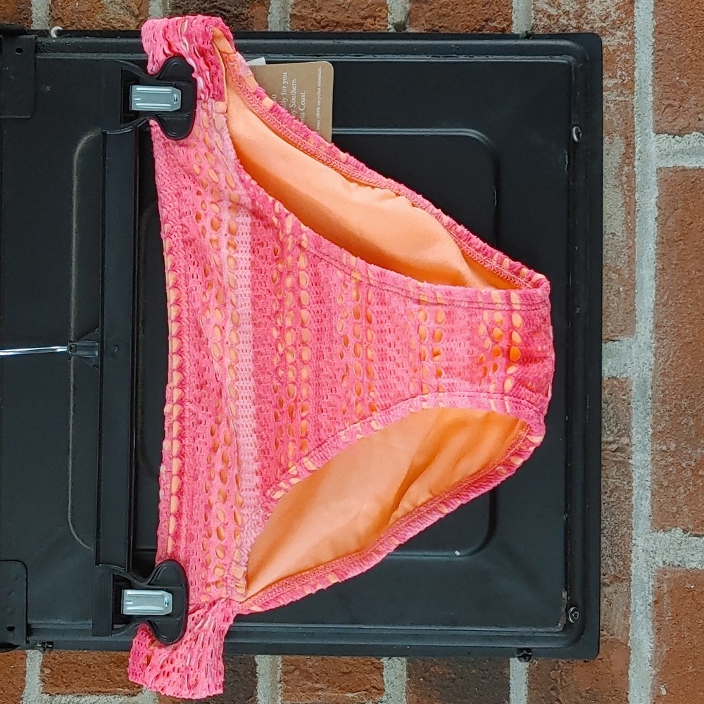 Hobie Bikini Crochet Overlay Bikini Bottoms Size M